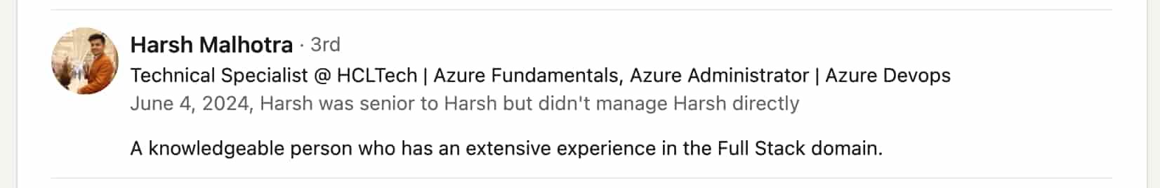 Recommendation from connection 11