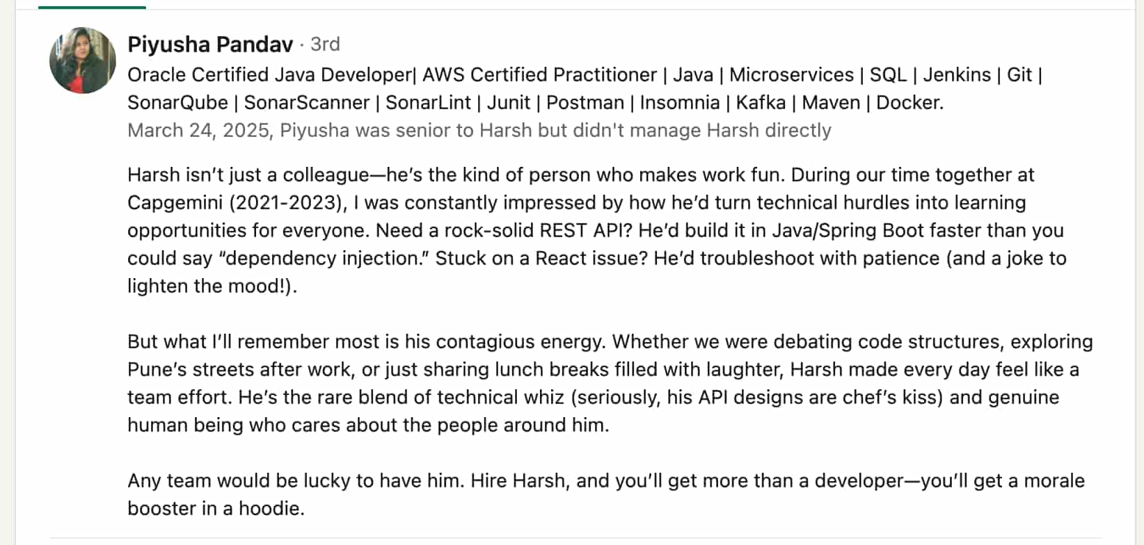 Recommendation from connection 2