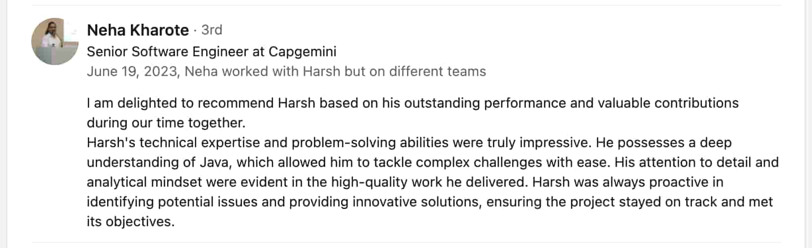 Recommendation from connection 5