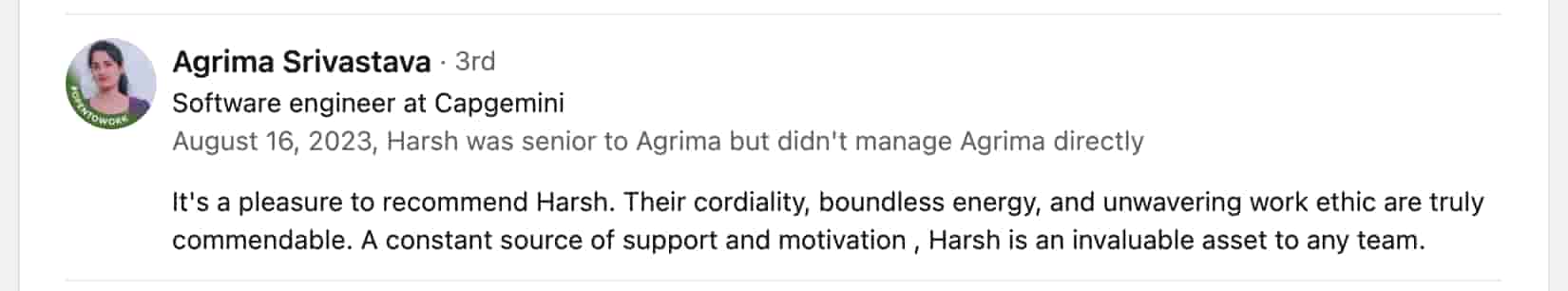 Recommendation from connection 7