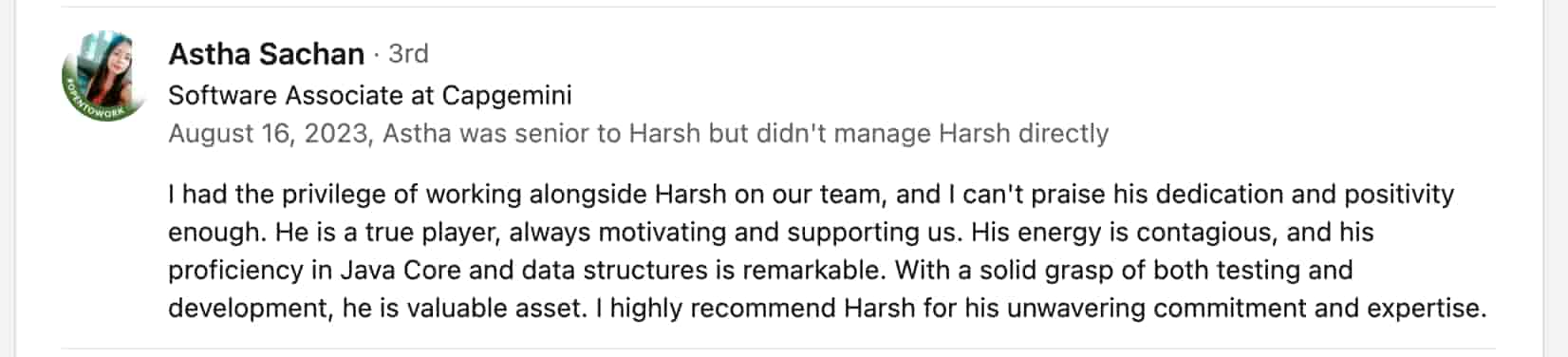 Recommendation from connection 8